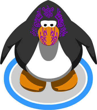 Grape Tiki Paint In-game - Club Penguin Penguin In Game (341x386)