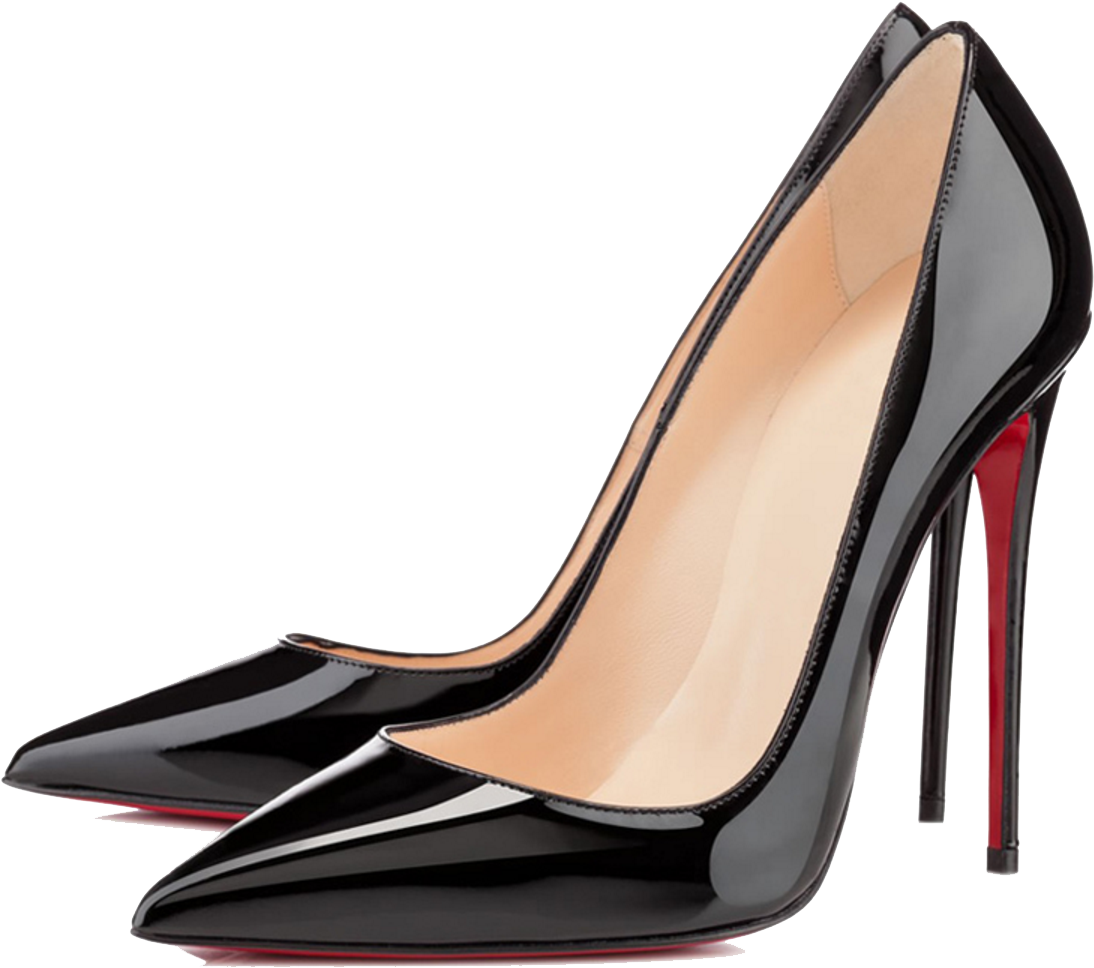 Download Women Shoes Free Png Photo Images And Clipart - Black Patent Leather Heels (1192x1158)