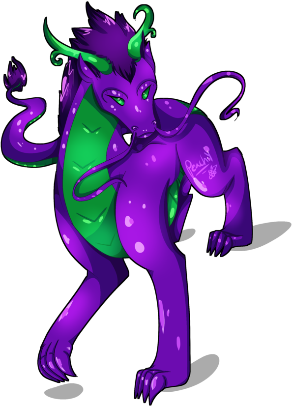 Grape Dragon By So Many Peaches - Illustration (894x894)