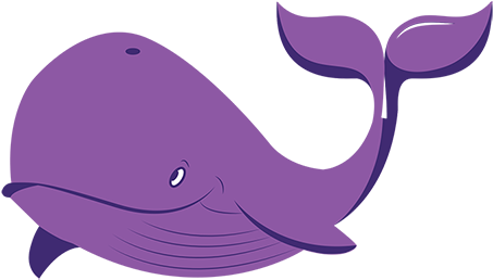 Whale Clipart Purple - Purple Whale Clipart (465x260)