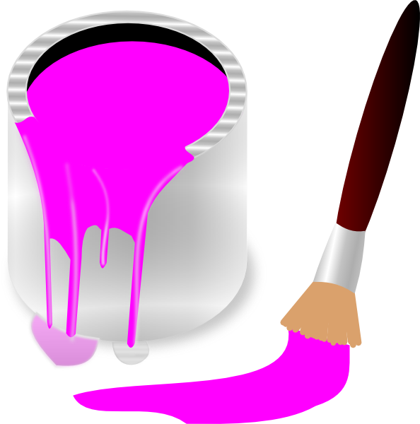 Pink Paint Clipart (594x600)