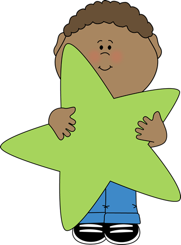 Little Boy Holding A Star - Boy Star Clipart (371x500)