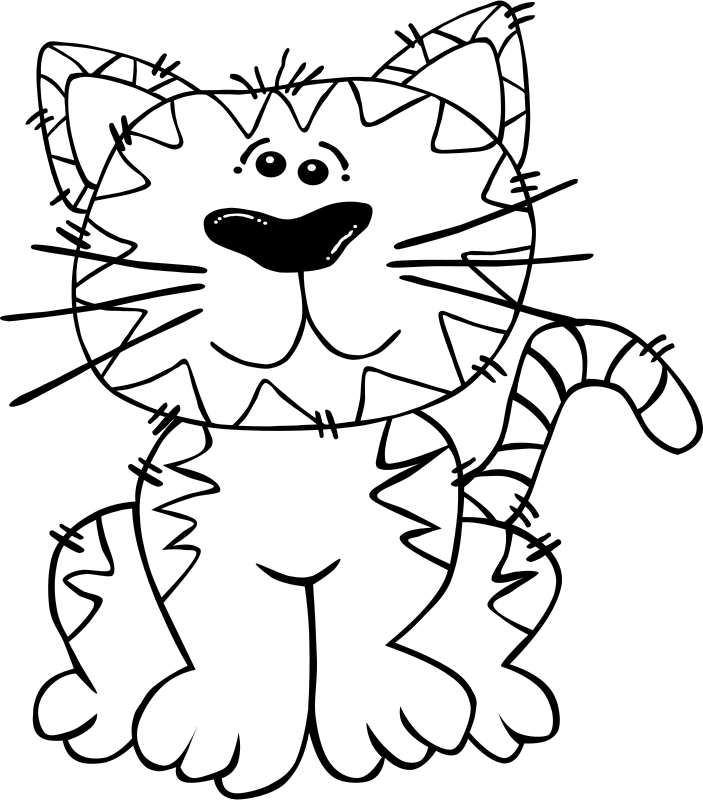 Similar Clip Art - Dog And Cat Clip Art Black And White (703x800)