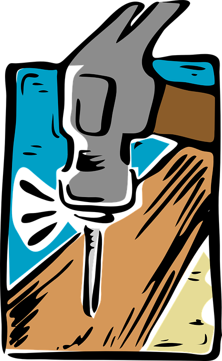Clipart Hammer And Nail (444x720)