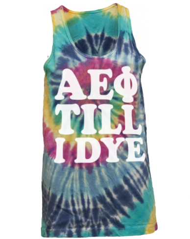 Alpha Epsilon Phi Tie-dye Till I Dye Tank - Tye Dye Bachelorette Party Shirts (388x489)