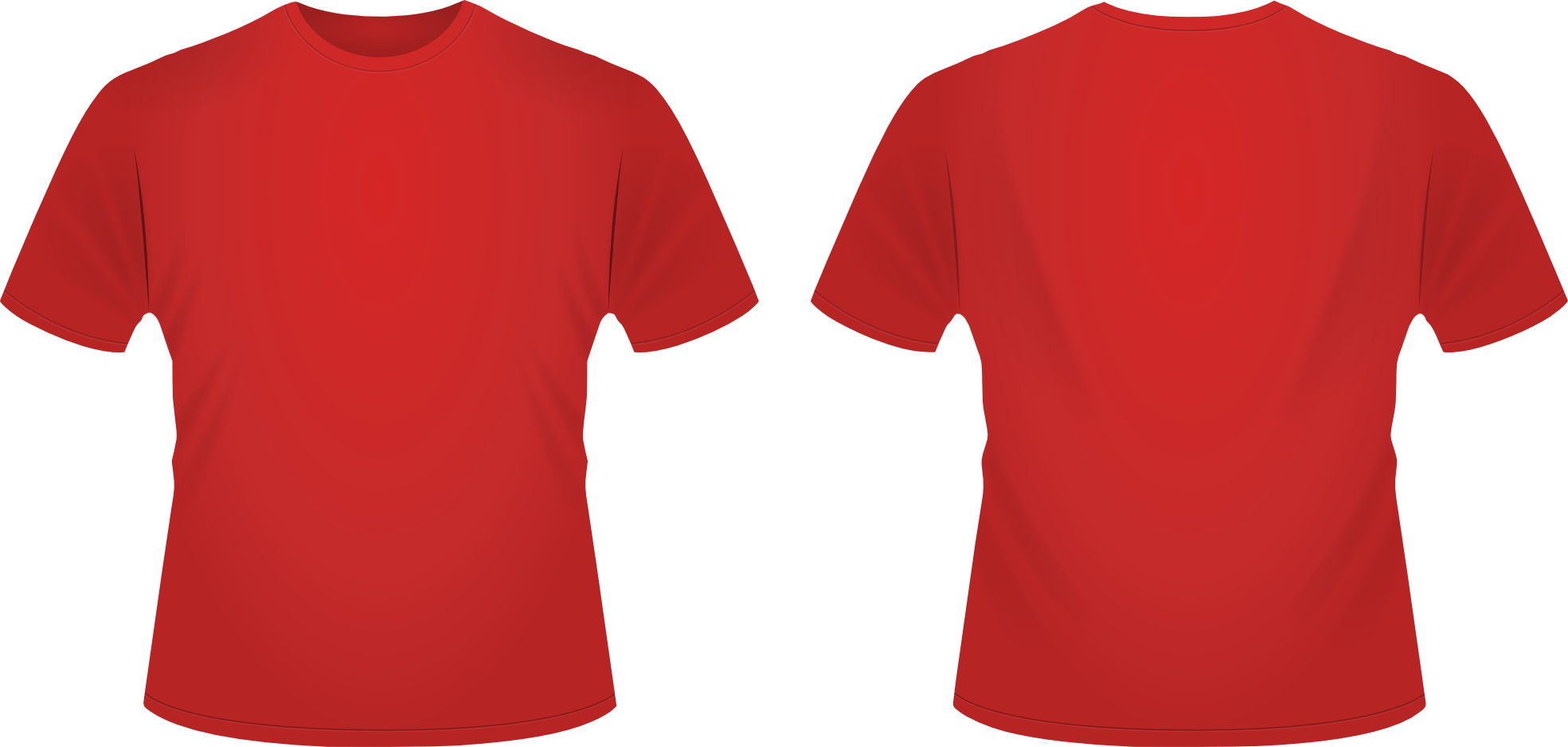 Red T-shirt Clipart - Red T Shirt Front And Back (1969x939)