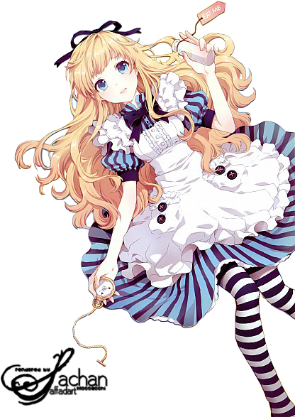 Alice In Wonderland Anime Png (425x600)