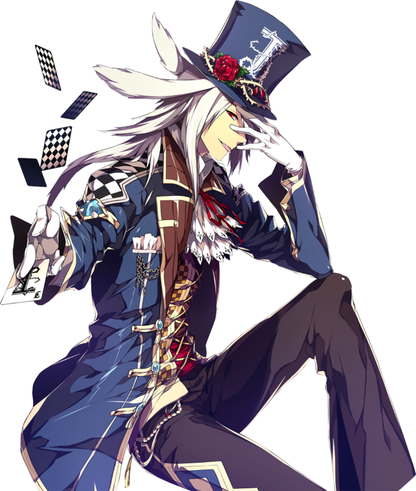 Alice In Wonderland Cards - Mad Hatter Anime Boy (822x971)