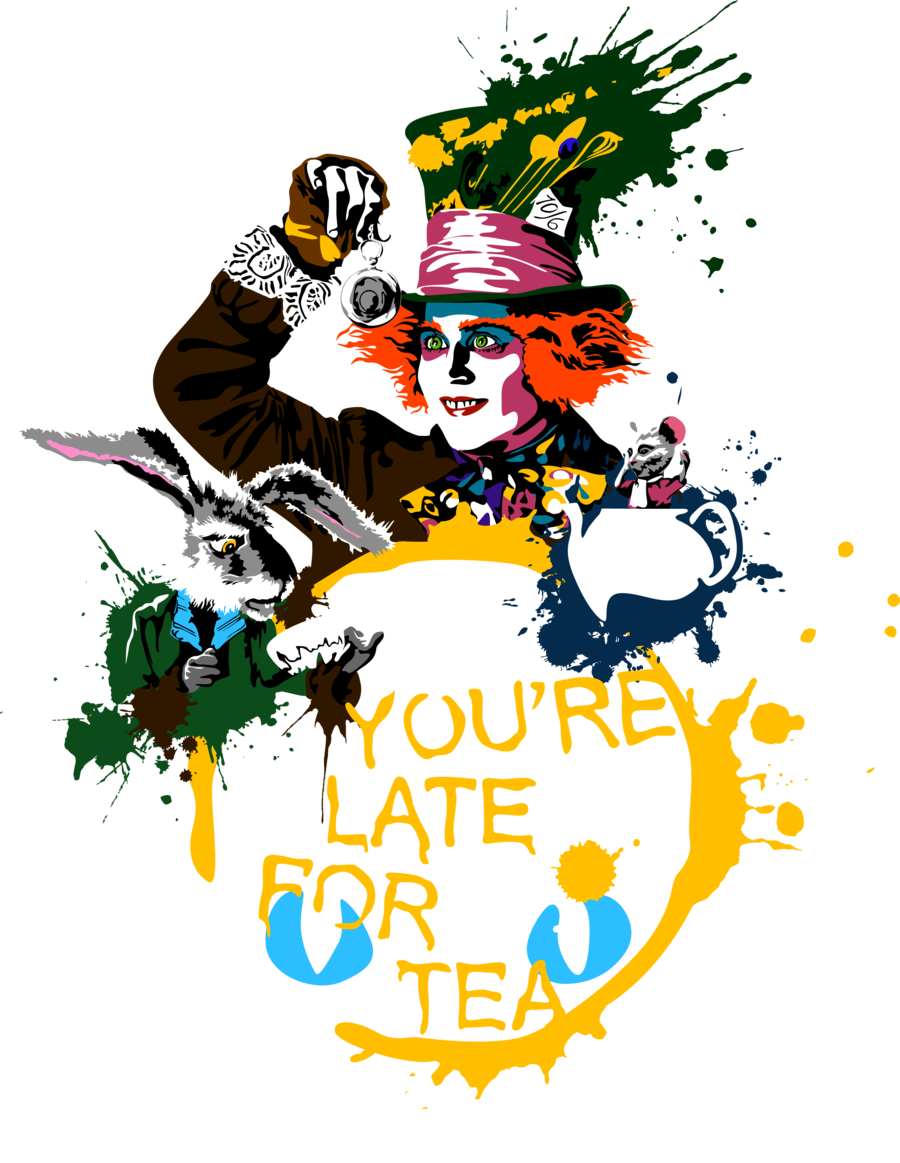 Top Images For Mad Hatter Fan Art On Picsunday - You Are Late For Tea (900x1163)