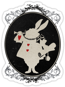 Alice In Wonderland White Rabbit Oval Portrait By Curiousfashion - Alice In Wonderland White Rabbit Oval Portrait By Curiousfashion (375x360)