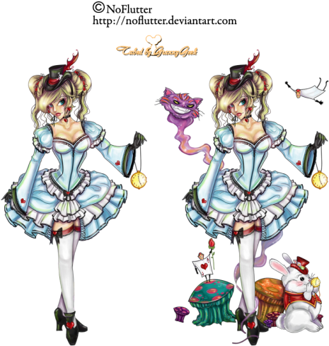 Noflutter Lolita Alice In Wonderland Gg - Alice In Wonderland Fan Art (464x500)