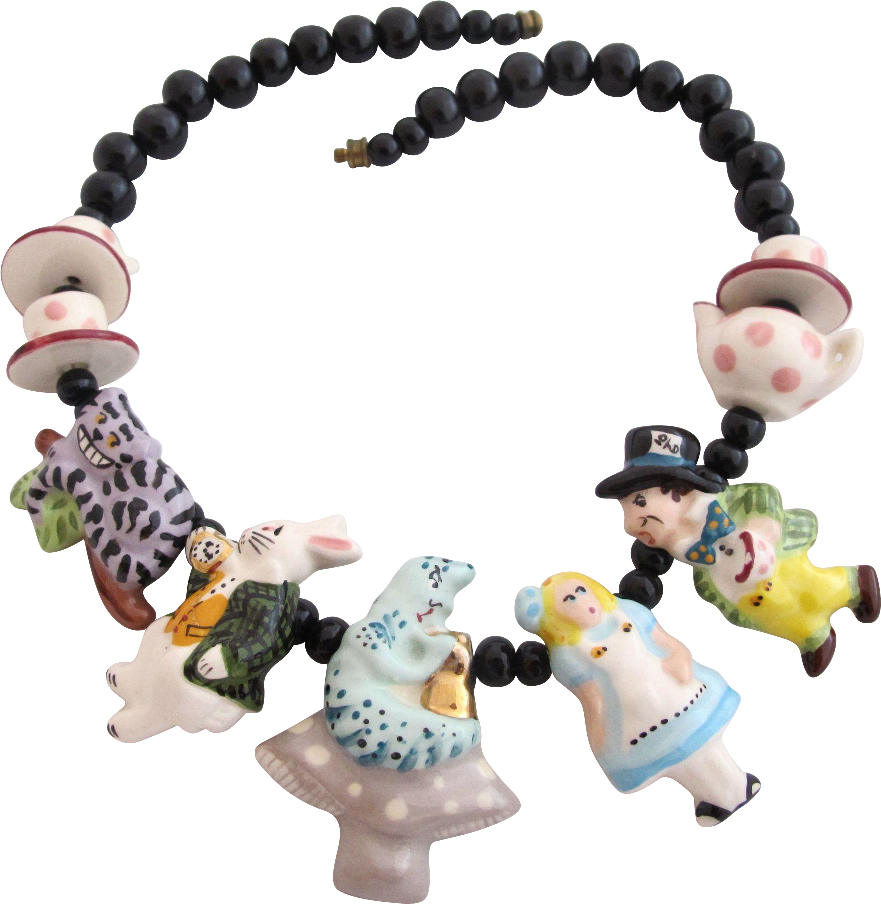 Vintage Flying Colors Ceramic Alice In Wonderland Necklace - Necklace (1809x1809)