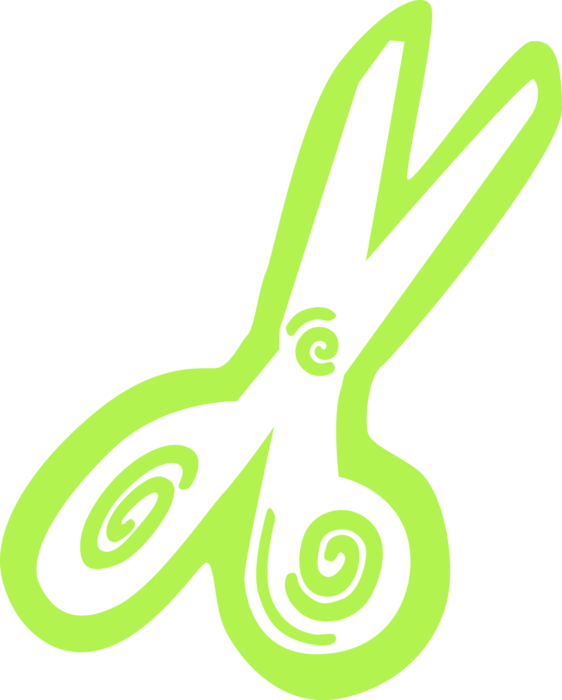 Vector Illustration Of Scissors Hand-operated Shearing - Graphic Design (562x700)