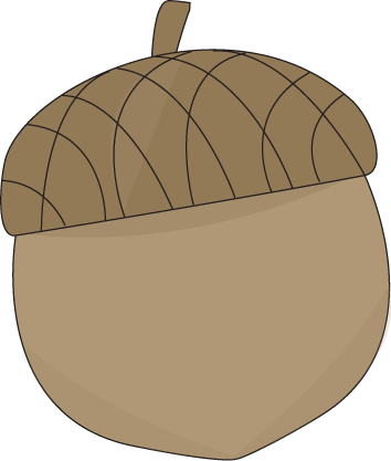 Brown Acorn - My Cute Graphics Fall Clip Art (354x417)