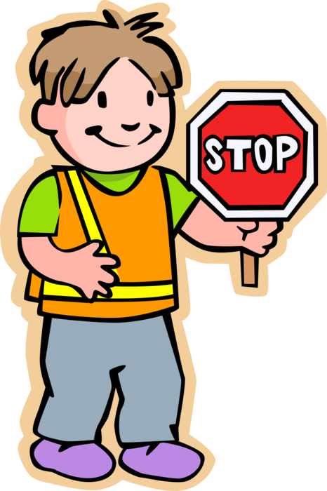 School Crossing Guard With Stop Sign Vector Image Rh - Stop Clipart (466x700)