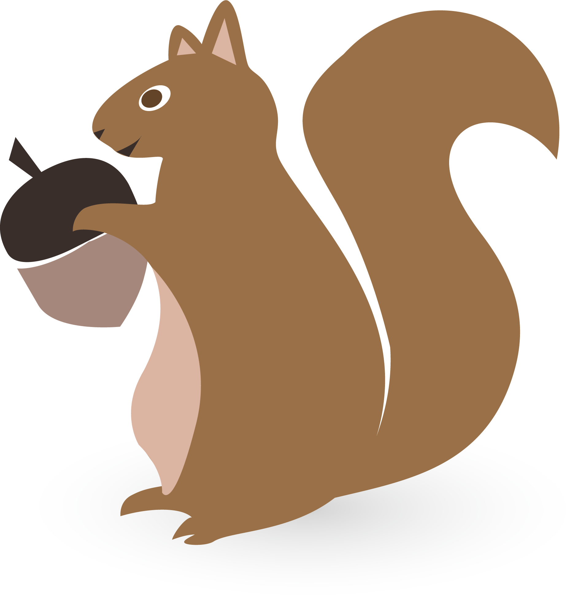 Squirrel Silhouette Acorn Clip Art - Squirrel Vector Silhouette (1858x1943)