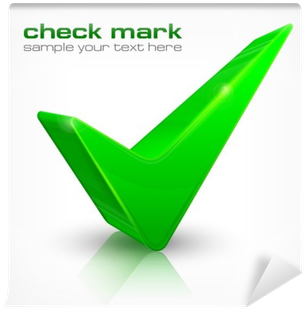 Green Check Mark Isolated On White, Vector Illustration - White (400x400)