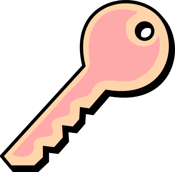 Pink Yellow Key Clip Art At Clker - Pink Key Clipart (600x590)