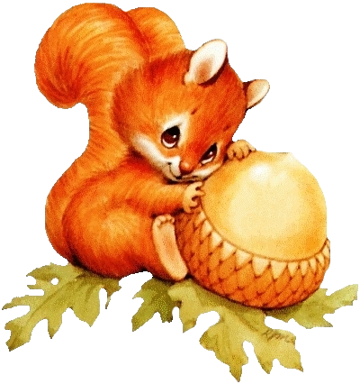 Acorn Clipart Baby Squirrel - Autumn Squirrel Clip Art (400x426)