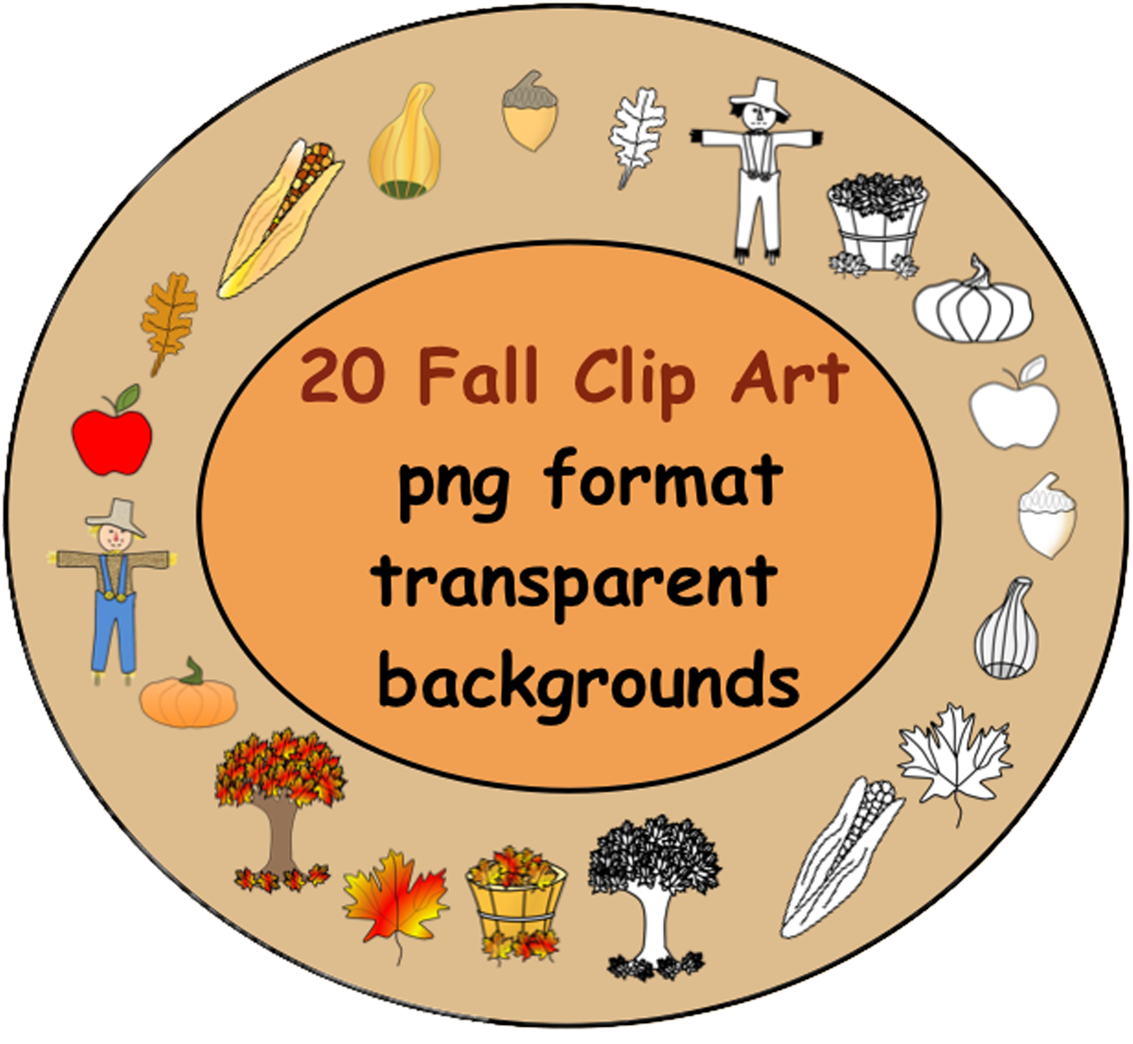 This Is A Zip File With "20 Fall Clip Art" Images - 17 Tile Coaster (2400x2178)