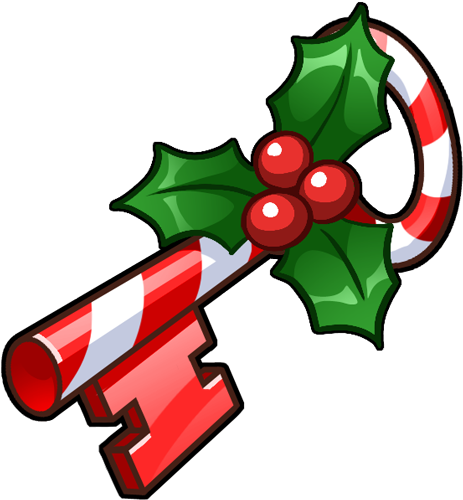 Quickly Go To The Shop To Open The Winter Chest - Christmas Key Clipart (463x500)