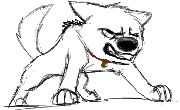 Bolt Drawing - Angry Dog Drawing (900x720)