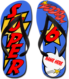 Happy 6th Birthday Celebrate Your Child's Sixth B-day - Cafepress Super Hero 4th Birthday Custom Flip Flops (350x350)