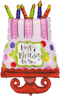 Happy Birthday Cake With Candles Foil Balloon - Amscan Happy Birthday Sweet Stuff Table Cover (345x443)