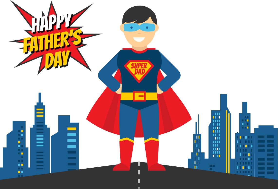 Father Superhero Illustration - Happy Fathers Day Superhero (1142x778)