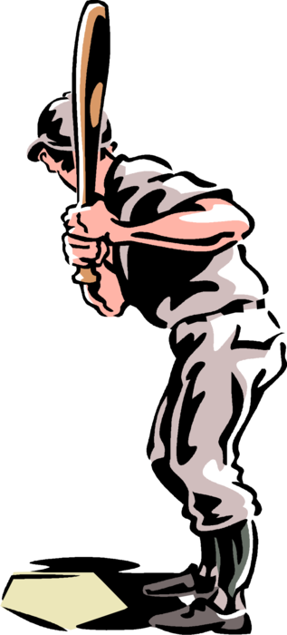 Vector Illustration Of American Pastime Sport Of Baseball - Illustration (317x700)