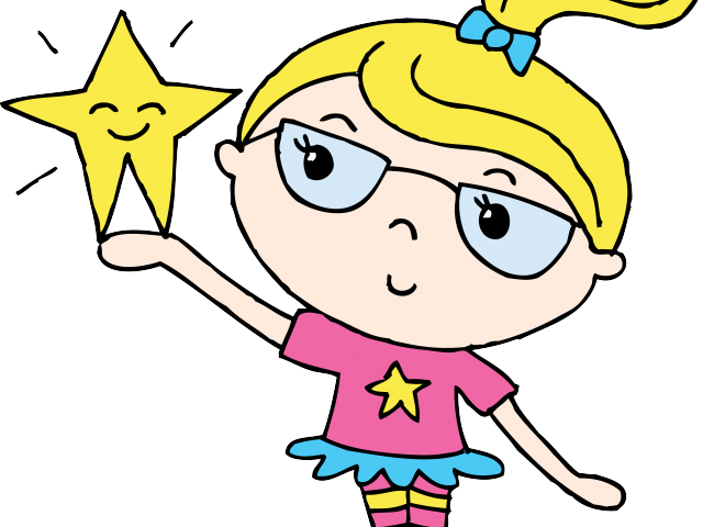 Ponytail Clipart Star Girl - Coloring Book (640x480)