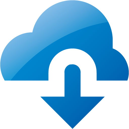 Web 2 Blue Cloud Download Icon - Cloud Download Icon Blue (512x512)
