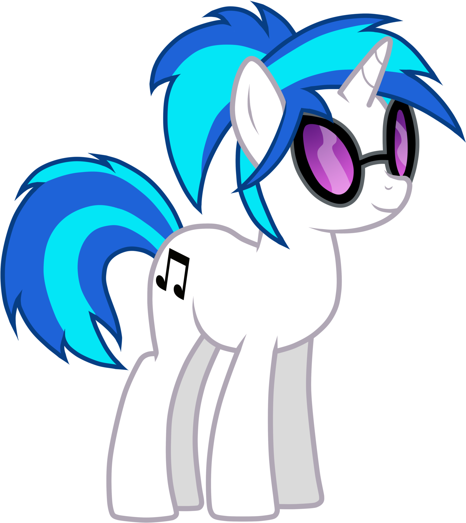 Vinyl Scratch With A Ponytail By Jennieoo - My Little Pony Dj Pon (1600x1775)