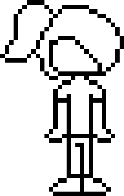 Ponytail Template - Pixel Art Person Template (495x660)