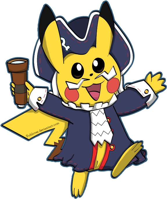 Colonial Pikachu By Fishlover - Cartoon (585x695)