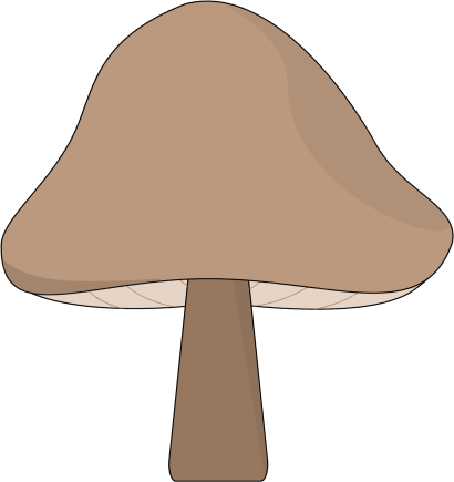 Mushroom Clipart - Sliced - Cartoon Mushroom Brown (410x435)