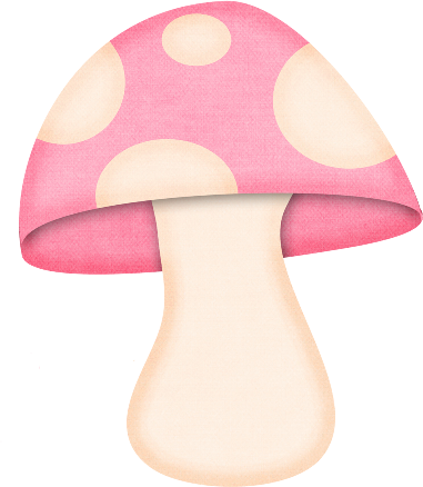 Hongos Ositos Flores Botones Marcos Lazos Cintas Png - Pink Mushroom Clip Art (381x438)