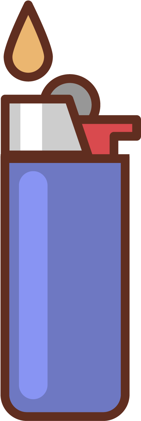 Lighter Pixel Icon - 打火機 卡通 (654x1517)