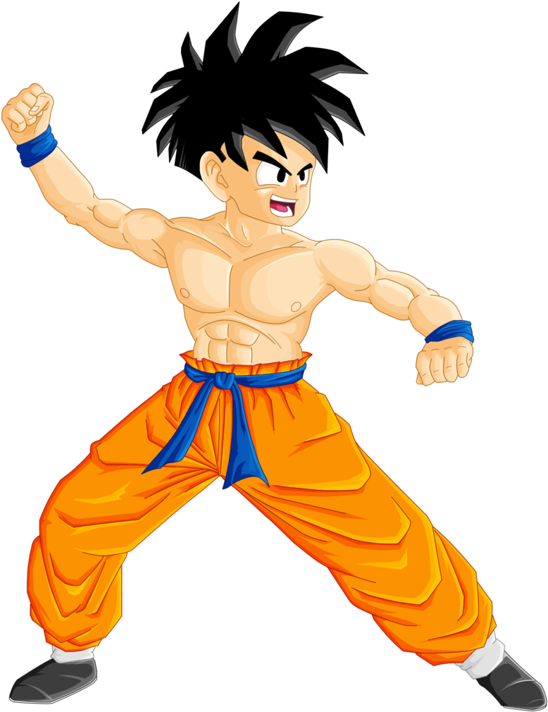 Teen Gohan Training Stance - Shirtless Teen Gohan (900x1261)