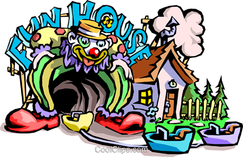 Funhouse Royalty Free Vector Clip Art Illustration - Amusement Park Clip Art (480x310)