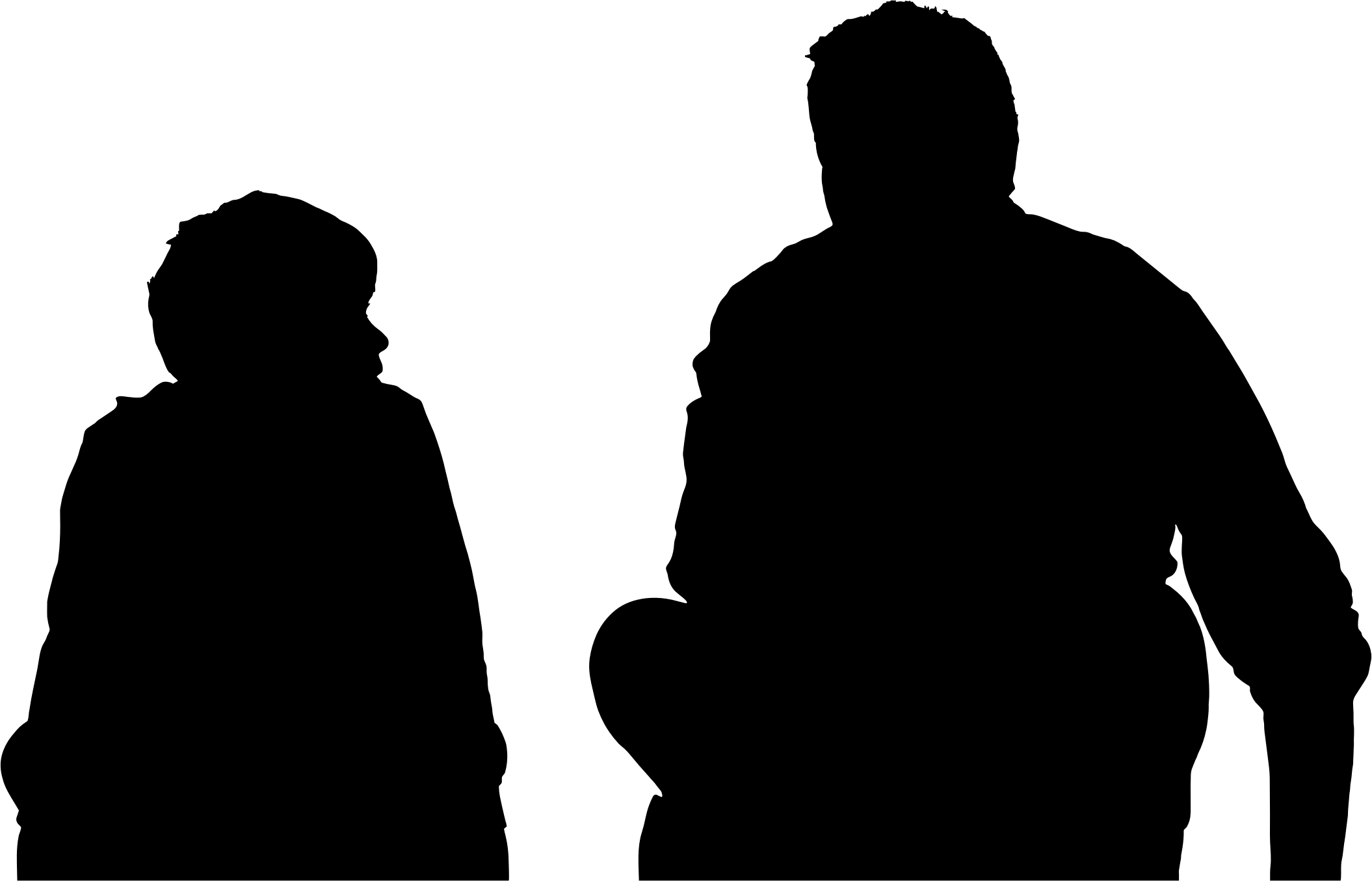 Silhouette Clipart Parent - Father And Son Silhouette Png (2110x1354)