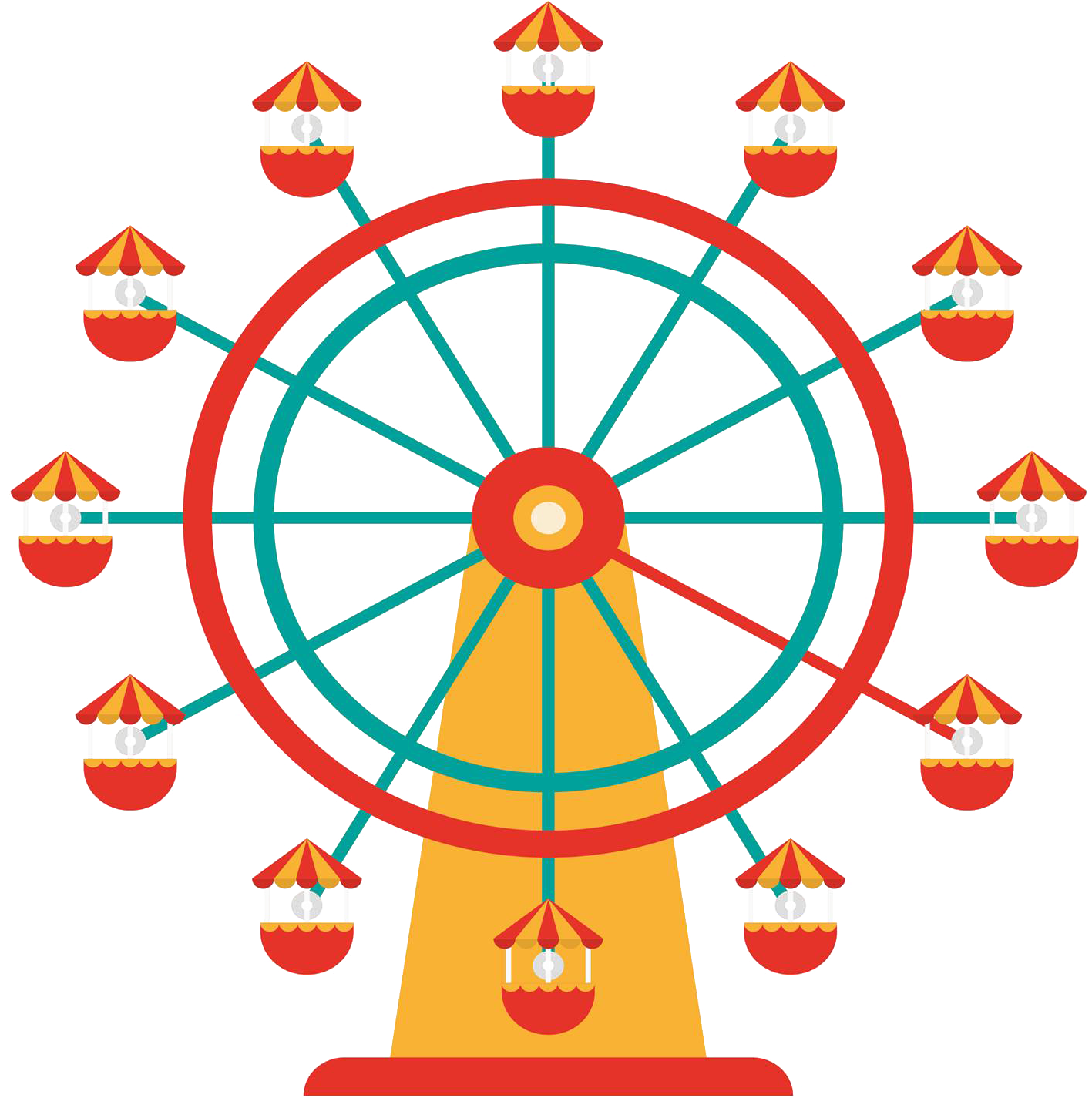 Family Rides - Carnival Ferris Wheel Clipart (1582x1484)