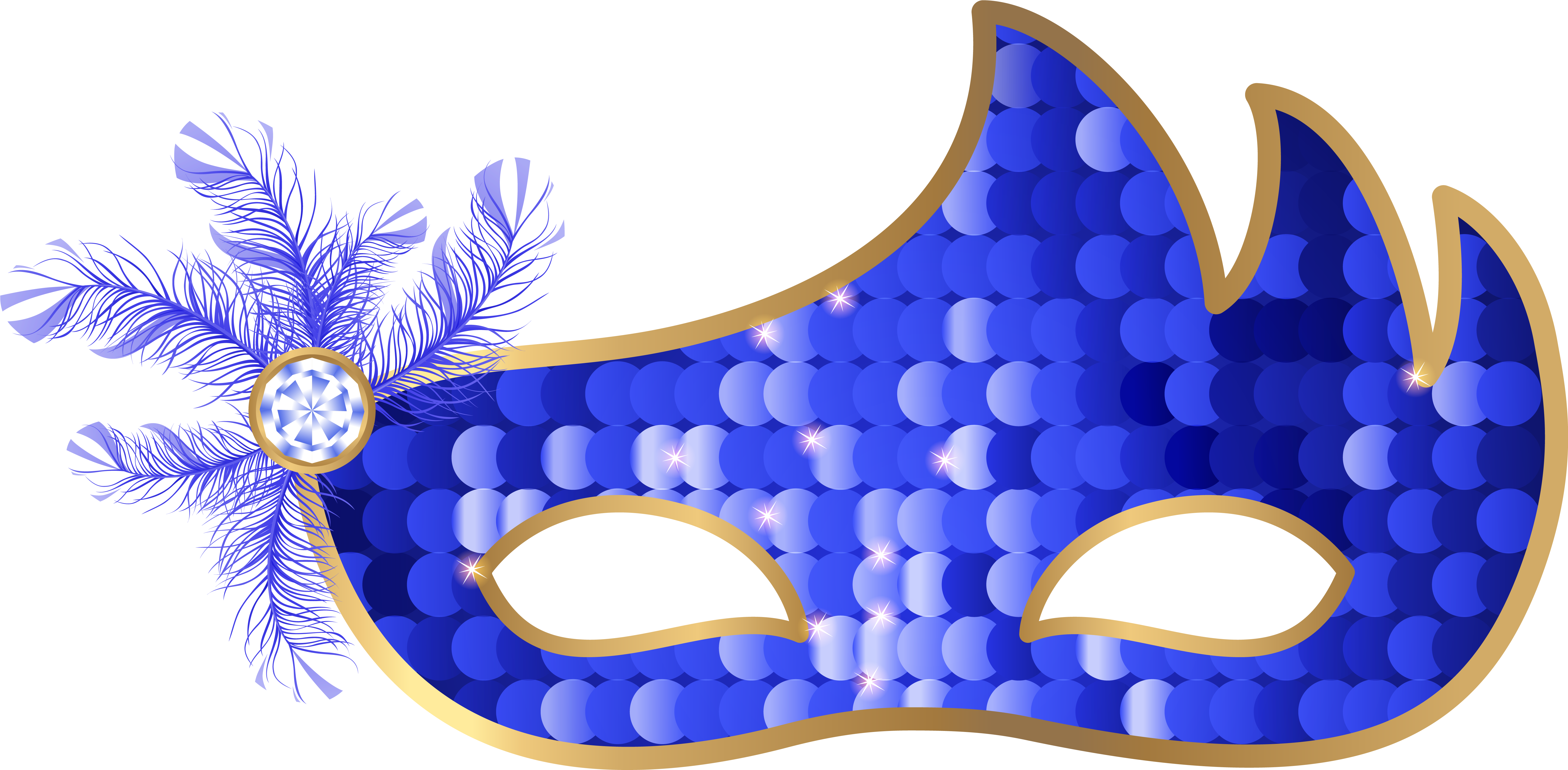 Carnival Mask And Feather Download - Mask Clipart (6344x3209)
