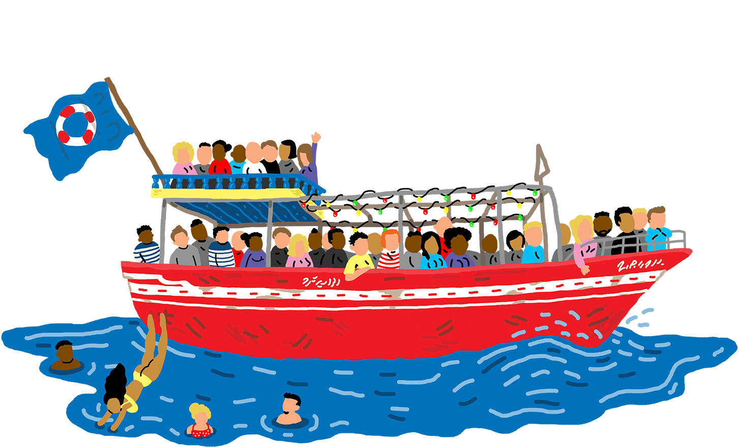 Cruise Clipart Boat Ride - Cartoon Boottocht (1500x1061)