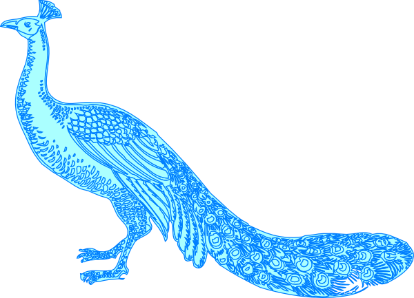 Blue Peacock Clipart - Blue Peacock Clipart (600x433)
