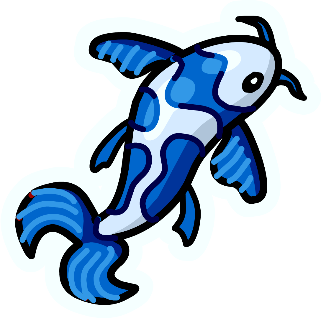 Blue Fish Pin - Blue Koi Fish Png (1088x1079)