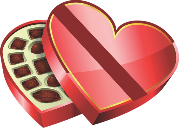 Boite En Coeur Png, Tube St Valentin, Dessin - Chocolate Heart Png (600x430)