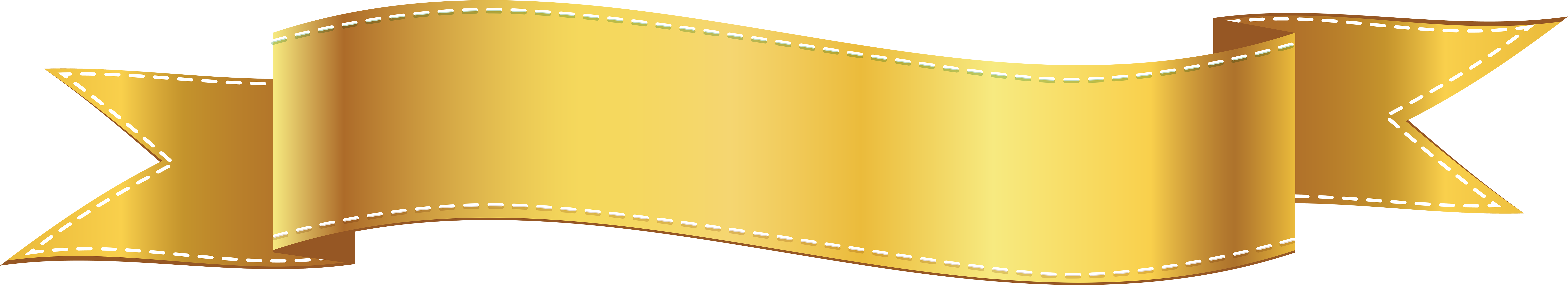 Golden Clipart - Gold Ribbon Transparent Background (8000x1520)