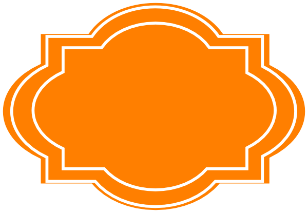 Decorative Label-orange Clip Art At Clker - Clip Art Decorative Label (600x415)