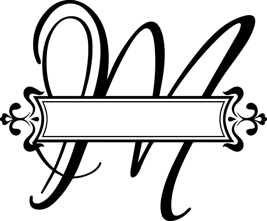 Marvellous Inspiration Fancy M Letter Split Vinyl Monogram - Fancy Split Letter M (1125x933)